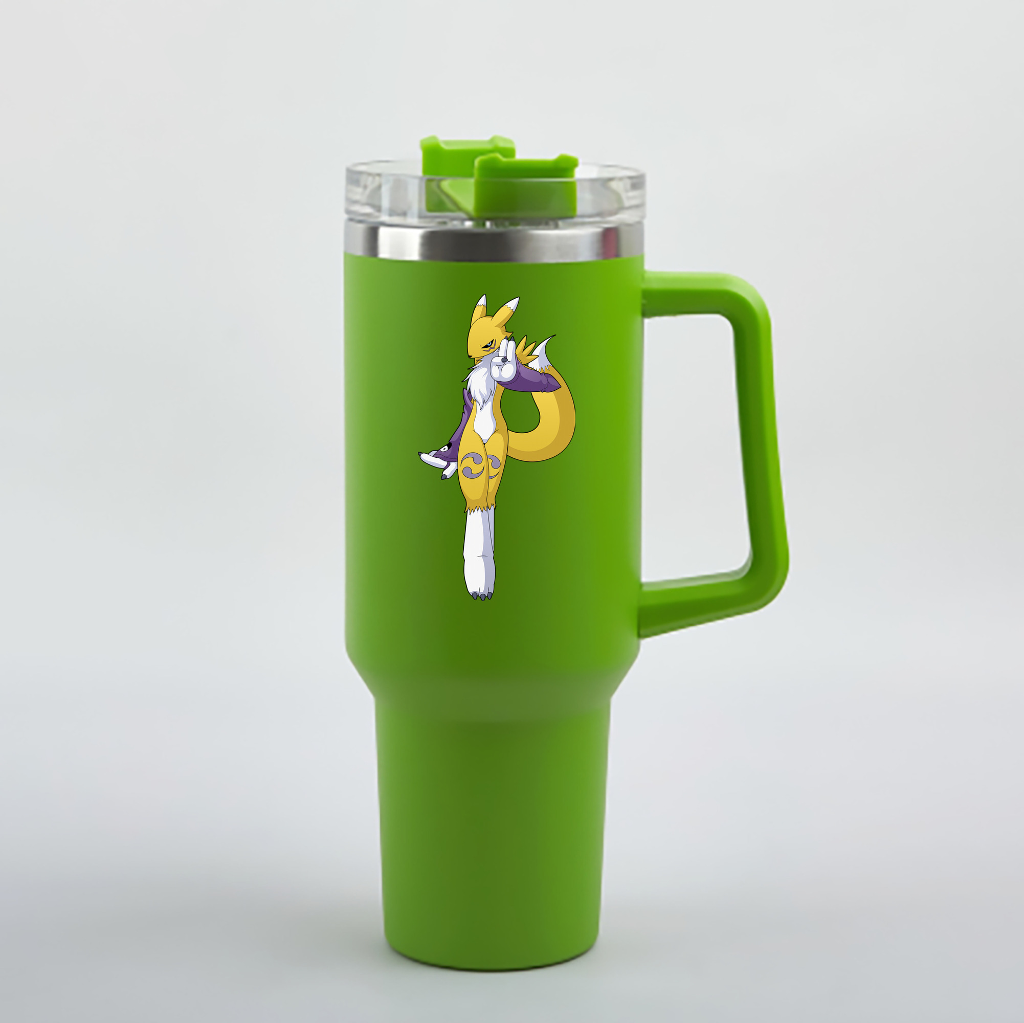 （画像用） Digimon デジタルモンスター/デジモン 1200mL車用タンブラー - クリスタルステッカー（プラスチックストロー付き）